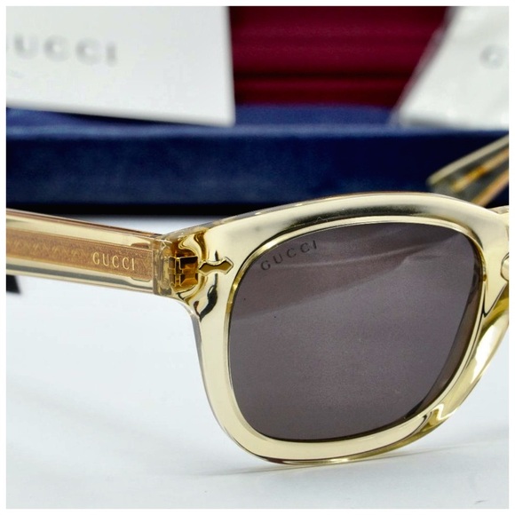 Gucci Sunglasses. Transparent Brown Frame w/ Grey Lenses. NEW - Picture 8 of 9